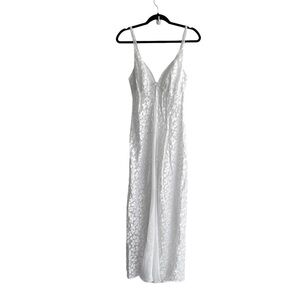 La SENZA Lingerie Sleeveless Long Floral Print Nightgown Nightdress White M